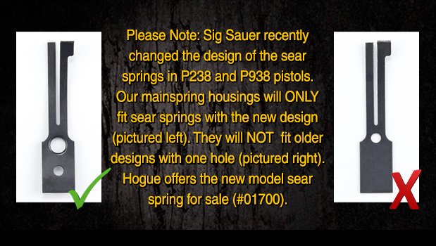 SIG P238/P938 Mainspring Housings