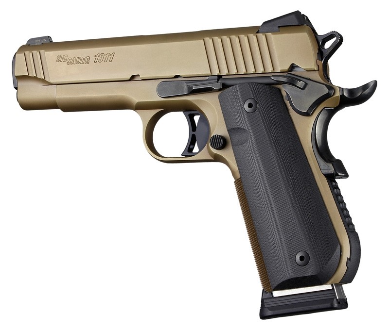 1911 Govt. Model Round Heel Smooth G10 - Solid Black 