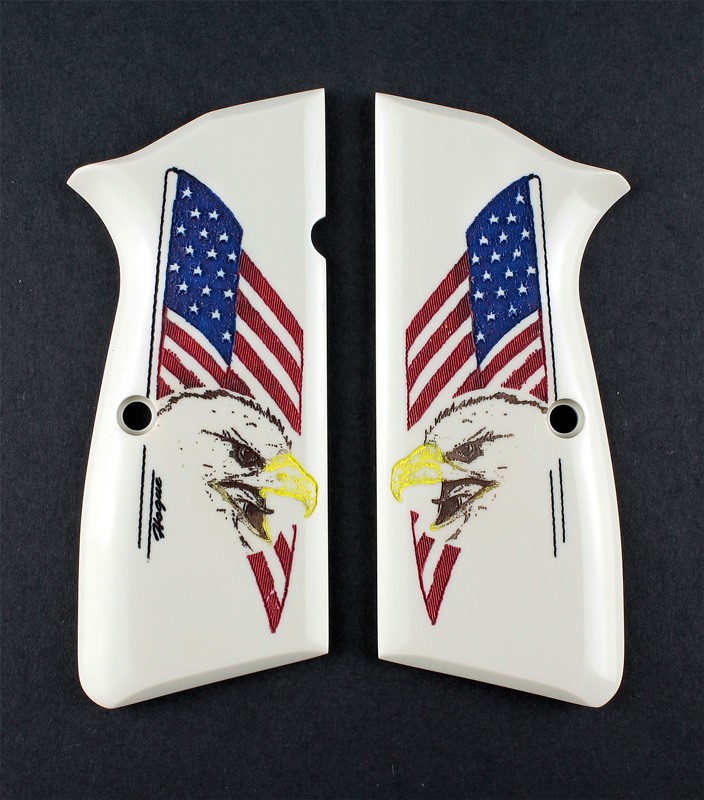 Browning Hi-Power Scrimshaw Ivory Polymer - Eagle with Flag