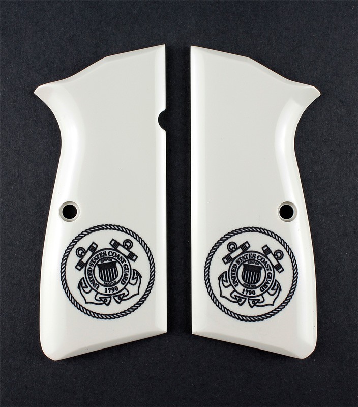 Browning Hi-Power Scrimshaw Ivory Polymer - Coast Guard