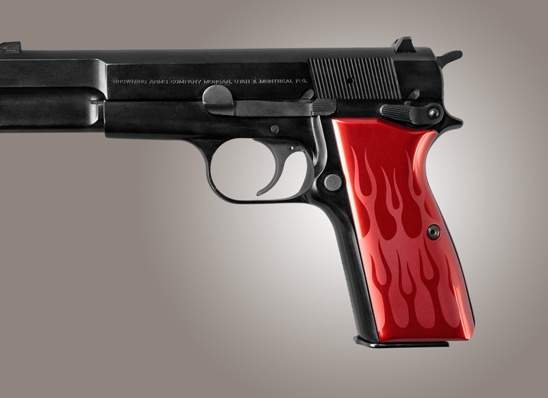 Browning Hi-Power Flames Aluminum - Red Anodize