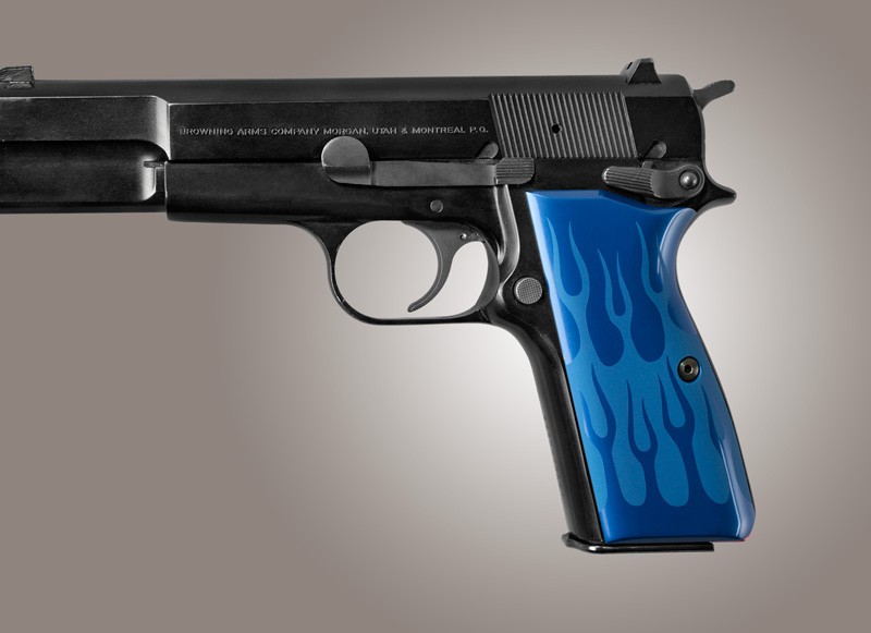 Browning Hi-Power Flames Aluminum - Blue Anodize