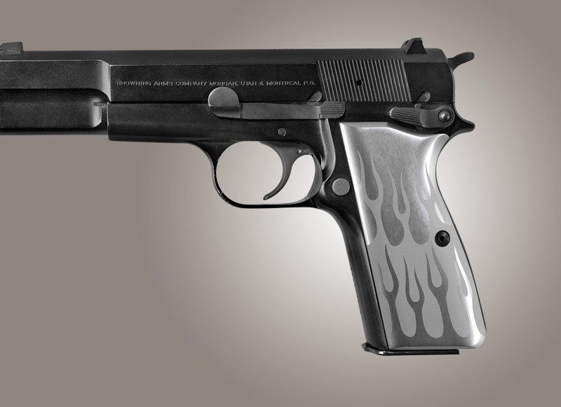 Browning Hi-Power Flames Aluminum - Clear Anodize