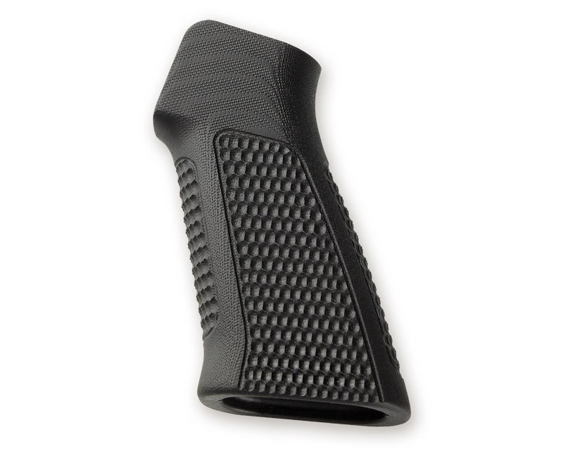 AR15 / M16 No Finger Groove Piranha Grip G10 - Solid Black
