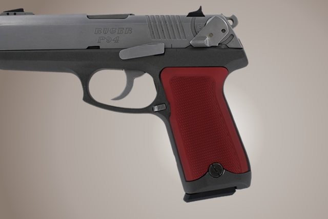 Ruger P94 Checkered Aluminum - Matte Red Anodize