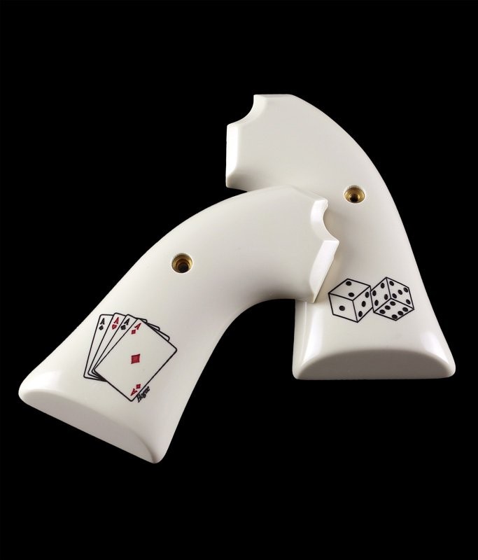 Ruger Bisley Scrimshaw Ivory Polymer - Aces w/Dice