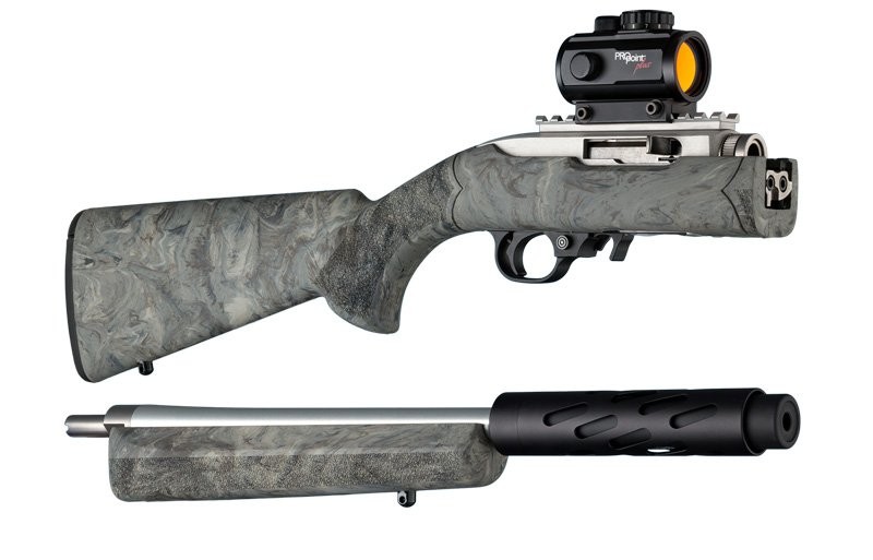 Ruger 10-22 Takedown Standard Barrel Ghillie Green Rubber OverMolded Stock 