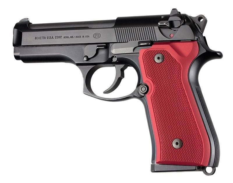 Beretta 92FS Checkered Aluminum - Matte Red Anodize
