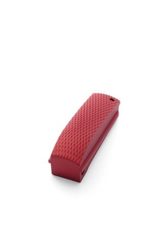 1911 Officers Mod. Aluminum  Mainspring Housing Checkered Arched Matte Red
