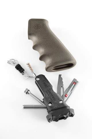 AR-15/M-16 OverMolded Rubber Grip OD Green with Samson Field Survival Kit