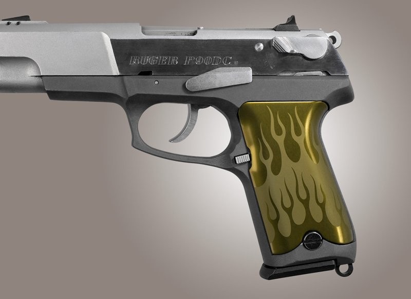 Ruger P85 - P91 Flames Aluminum - Green Anodize
