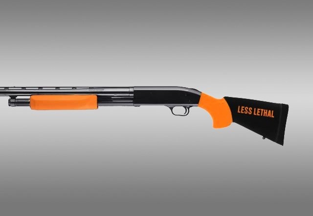 Mossberg 500 12 Gauge Less Lethal Orange OverMolded Shotgun Stock w/forend 12" L.O.P.