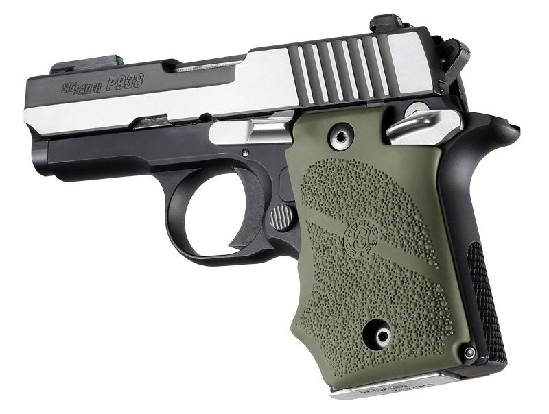 SIG Sauer P938 Ambi Safety Rubber Grip with Finger Grooves OD Green
