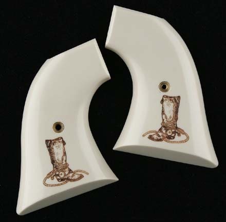 Colt Single Action Scrimshaw Ivory Polymer - Boot & Rope