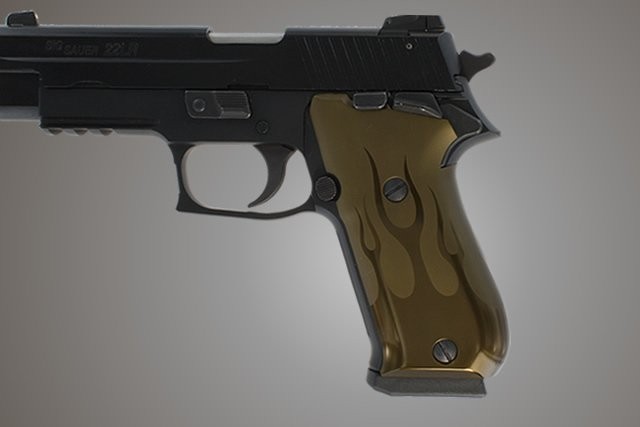 SIG Sauer P220 SAO American Flames Aluminum - Green Anodize