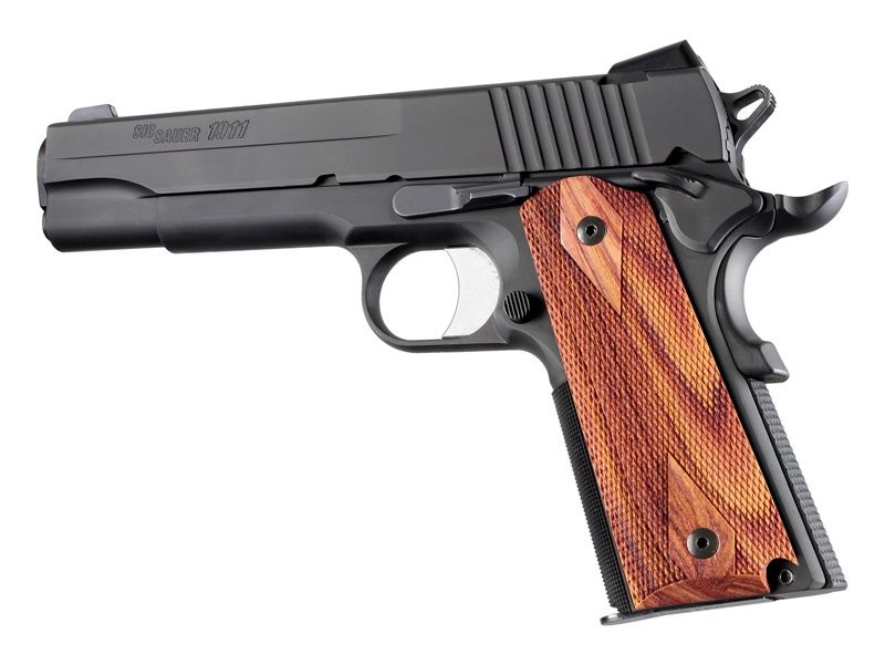 1911 Govt. Model Tulipwood Ambi-Cut Checkered Panels