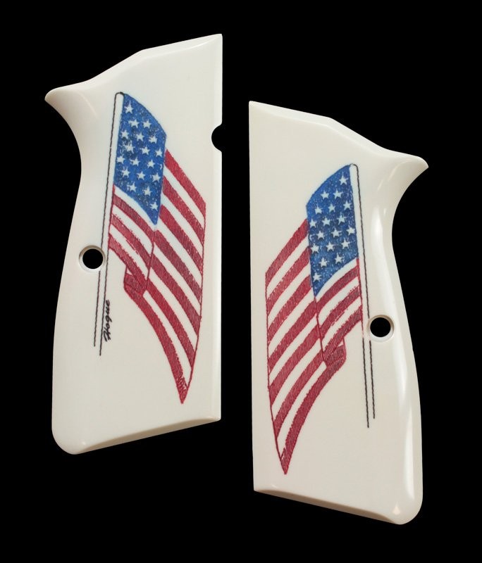 Browning Hi-Power Scrimshaw Ivory Polymer - American Flag