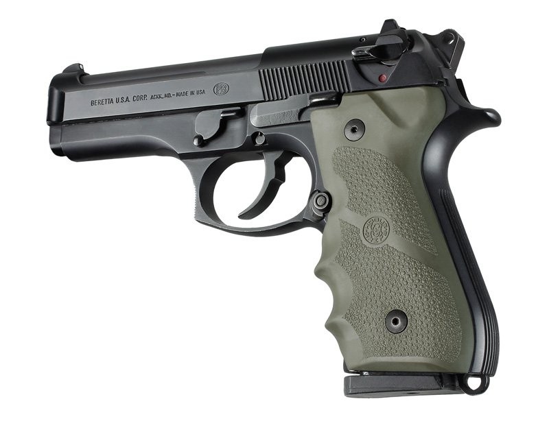 Beretta 92/96 Series Rubber Grip with Finger Grooves OD Green