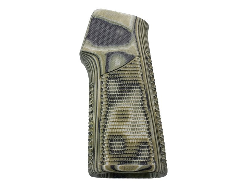AR15 / M16 15 Degree Vertical No Finger Groove Piranha Grip G10 - G-Mascus Green