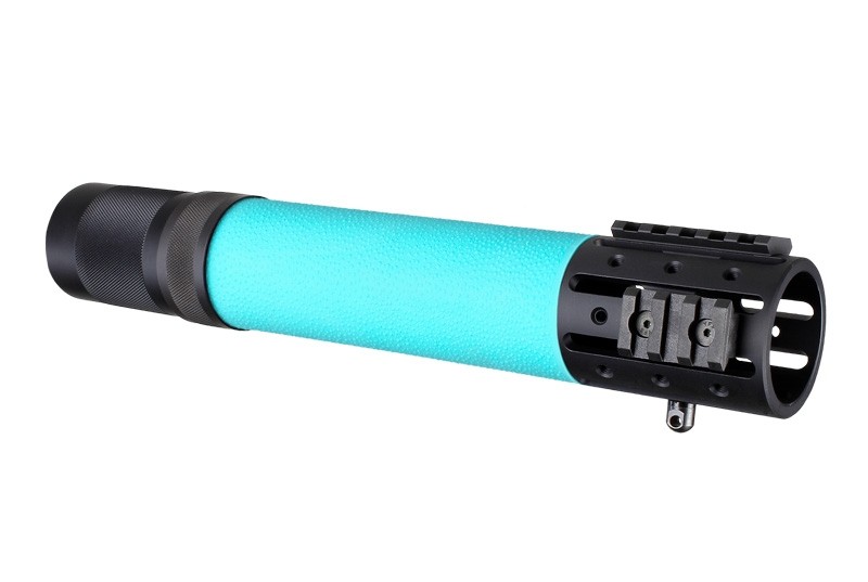 AR-15/M-16 Rifle Length Free Float Forend with OverMolded Gripping area and Accessory Attachments Aqua