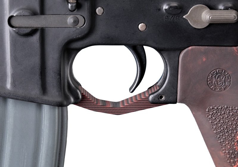 AR-15/M-16 Contour Trigger Guard G10 - G-Mascus Red Lava