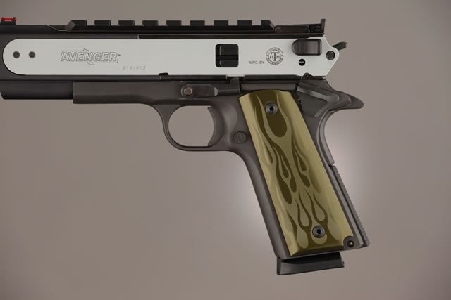 1911 Govt. Model 3/16 Thin Flames Aluminum - Green Anodized