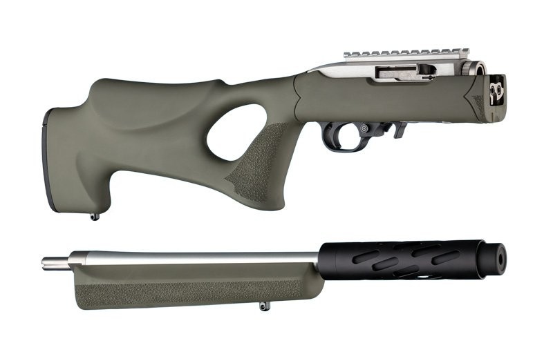 Ruger 10-22 Takedown Thumbhole Standard Barrel OD Green Rubber OverMolded Stock 