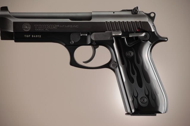 Taurus PT-99 PT-92 PT-100 PT-101 With Decocker Flames Aluminum - Black Anodize
