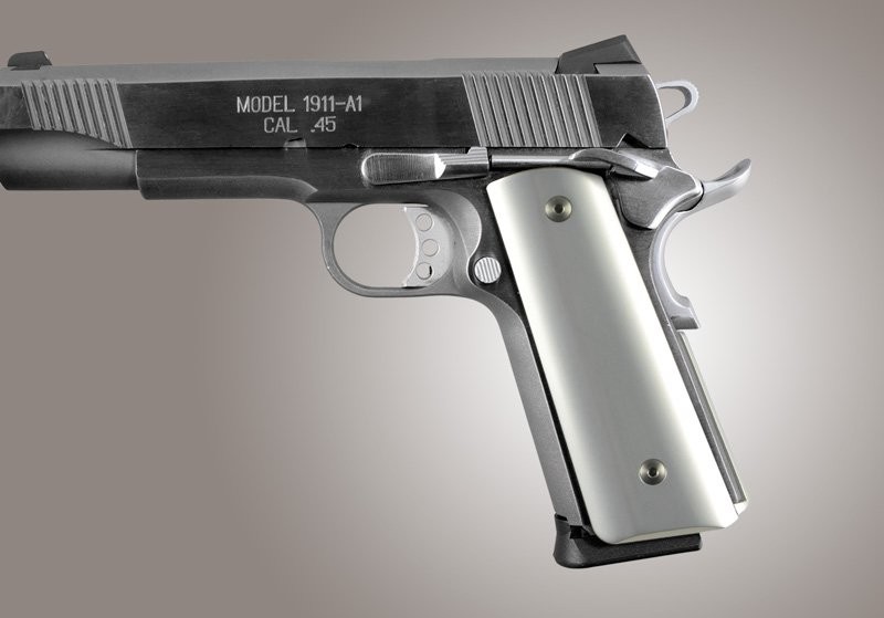 1911 Govt. Aluminum Magrip Kit - Smooth Flat Mainspring Brushed Gloss Clear