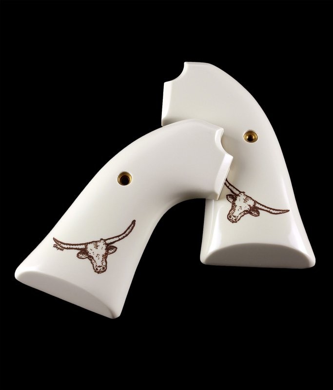 Ruger Bisley Scrimshaw Ivory Polymer - Steer Head