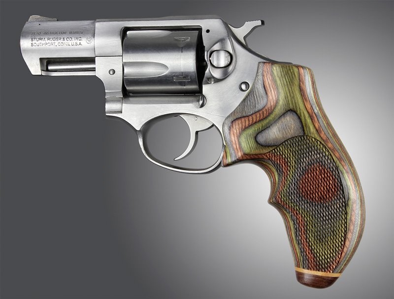 Ruger SP101 Lamo Camo Top Finger Groove Stripe Cap Checkered