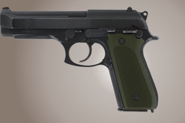Taurus PT-99 PT-92 PT-100 PT-101 Safety Only Checkered Aluminum - Matte Green Anodize