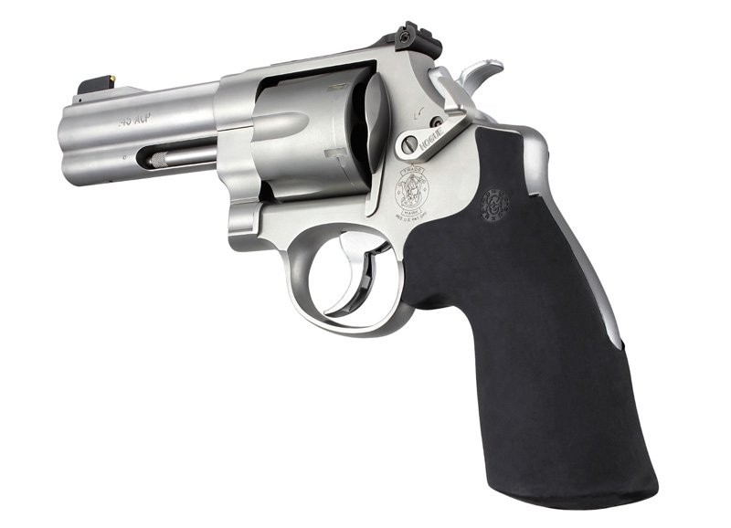 S&W N Frame Round Butt Rubber Conversion No Finger Grooves Monogrip Black