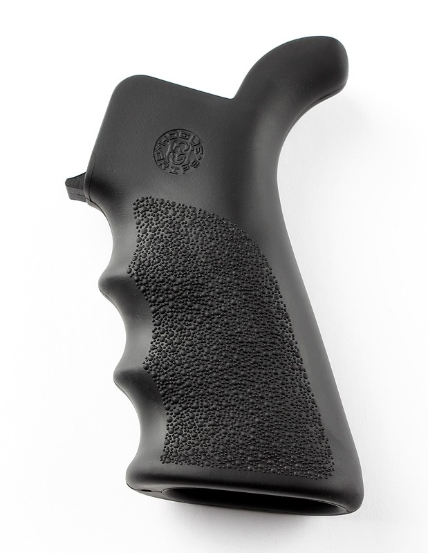 AR-15/M-16 Rubber Grip Beavertail with Finger Grooves Black