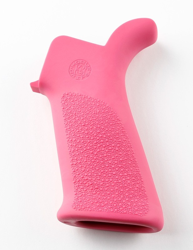 AR-15/M-16 Rubber Grip Beavertail with No Finger Grooves Pink