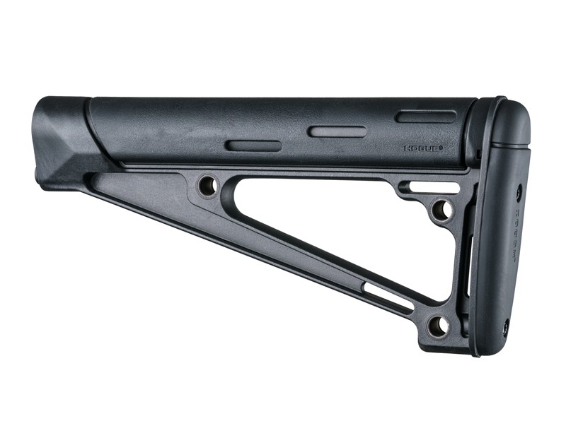 AR-15/M-16 OverMolded Fixed Buttstock - Fits A2 Buffer Tube - Black Rubber