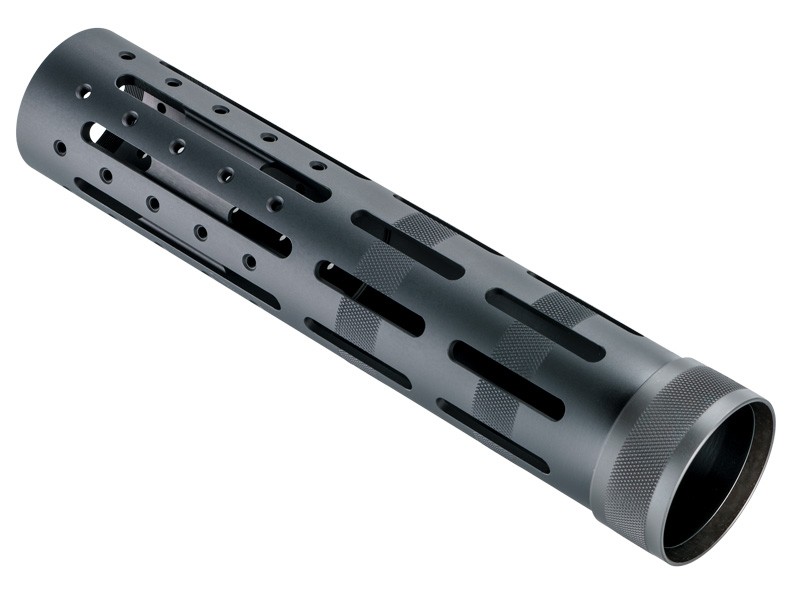 AR-15/M-16 Knurled Aluminum 9.5" OAL 3 Gun Free Float Forend Extension with Accessory Attachments