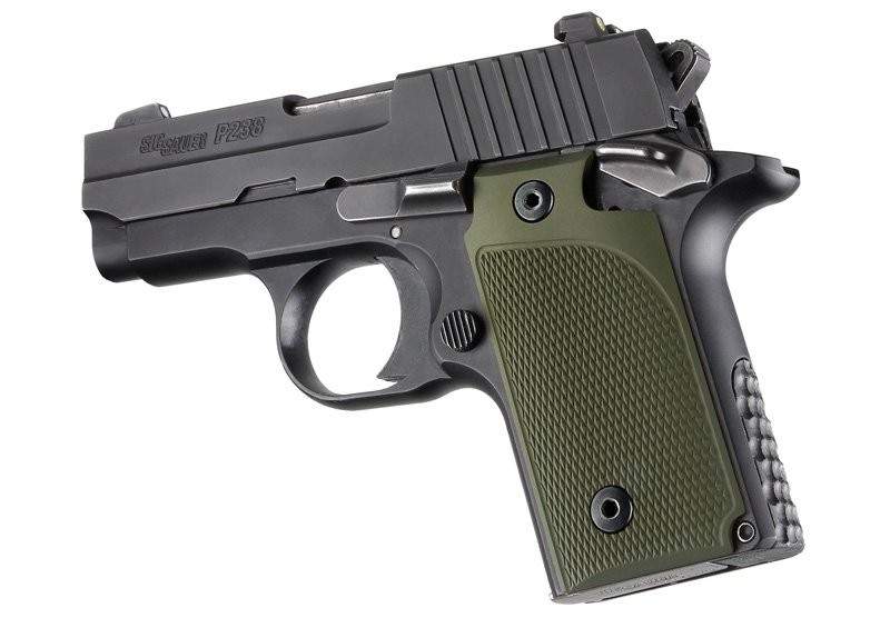 SIG Sauer P238 Checkered Aluminum - Matte Green Anodize
