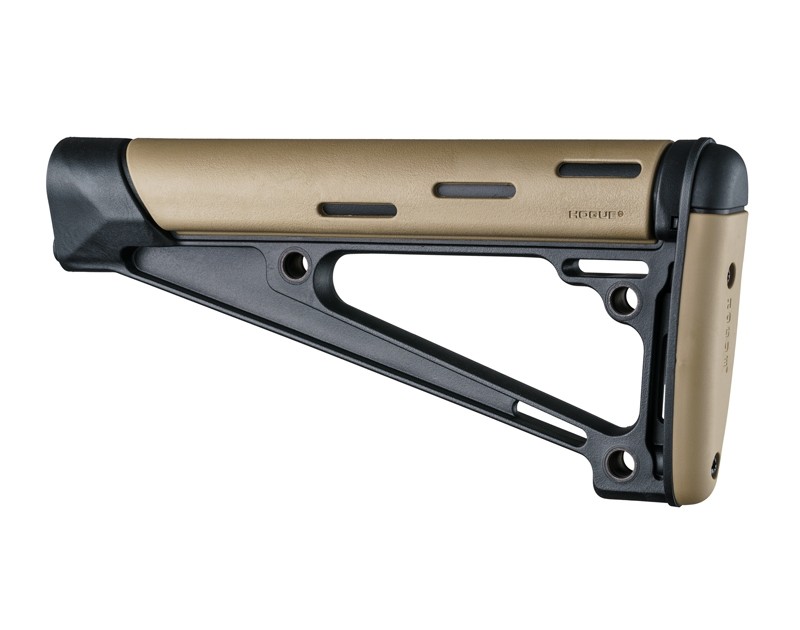 AR-15/M-16 OverMolded Fixed Buttstock - Fits A2 Buffer Tube - Flat Dark Earth Rubber
