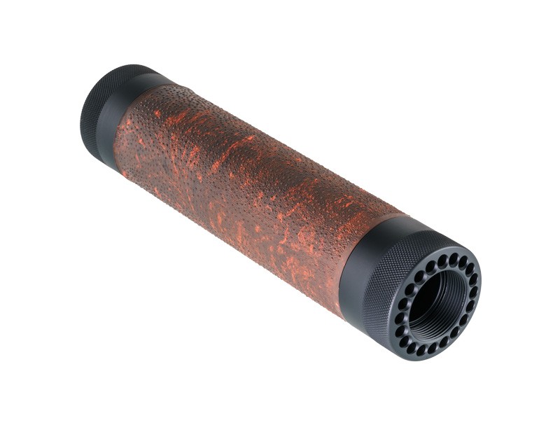 AR-15/M-16 (Mid Length) Free Float Forend with Red Lava gripping area 