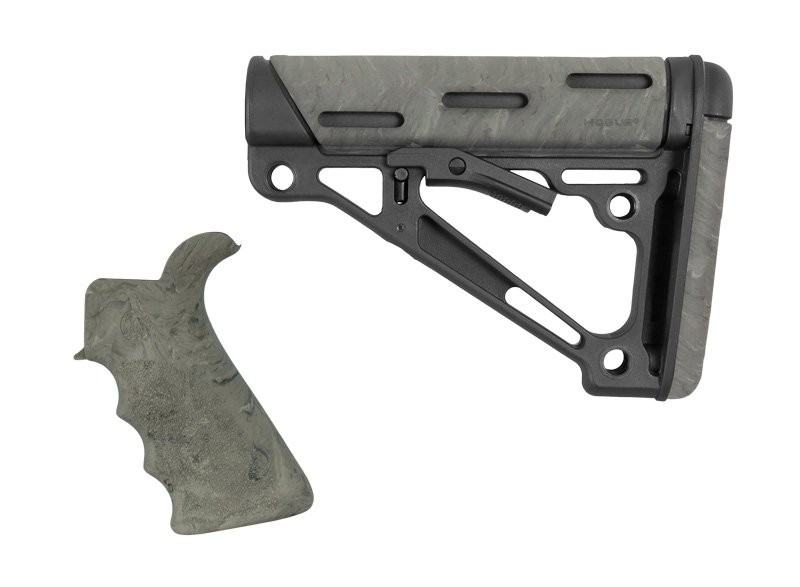 AR-15/M-16 2-Piece Kit Ghillie Green- Grip and Collapsible Buttstock - Fits Mil-Spec Buffer Tube