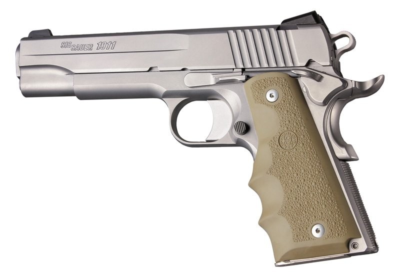 1911 Govt. Model Flat Dark Earth Rubber Grip with Finger Grooves