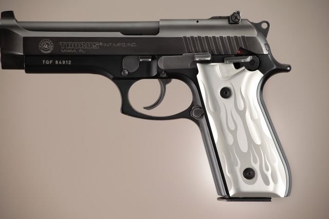 Taurus PT-99 PT-92 PT-100 PT-101 With Decocker Flames Aluminum - Clear Anodize