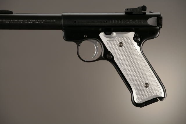 Ruger MK II / MK III Checkered Aluminum - Brushed Gloss Clear Anodize