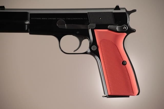 Browning Hi-Power Checkered Aluminum - Matte Red Anodized