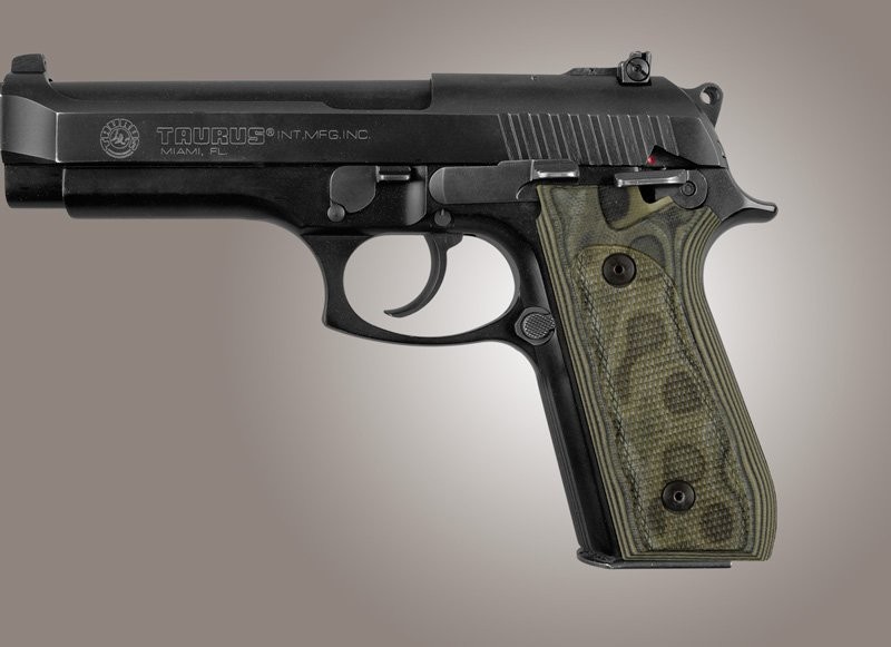 Taurus PT-99 PT-92 PT-100 PT-101 With Decocker Checkered G10 - G-Mascus Green