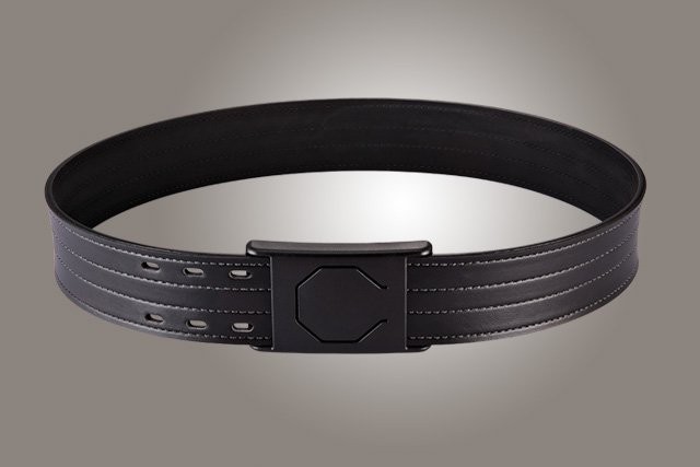 2" Black 50" Waist Duty Belt Nytek Lining 4 Row Stitching with 1 Piece Safety Buckle Polymer

