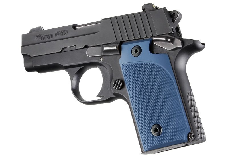 SIG Sauer P238 Checkered Aluminum - Matte Blue Anodize
