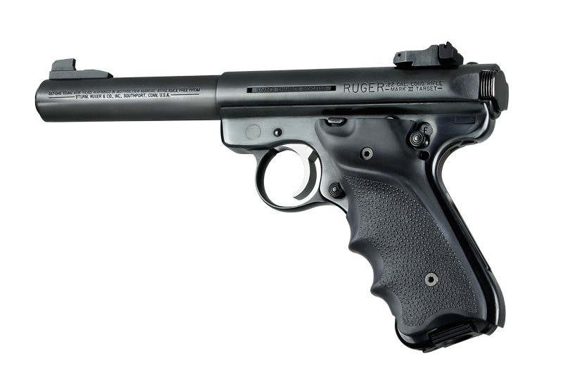 Ruger MK II / MK III Rubber grip w/Right Hand Thumb Rest Black