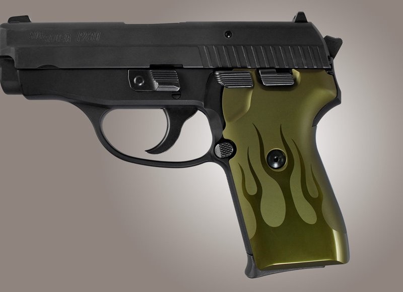 SIG Sauer P239 DA/SA Flames Aluminum - Green Anodize